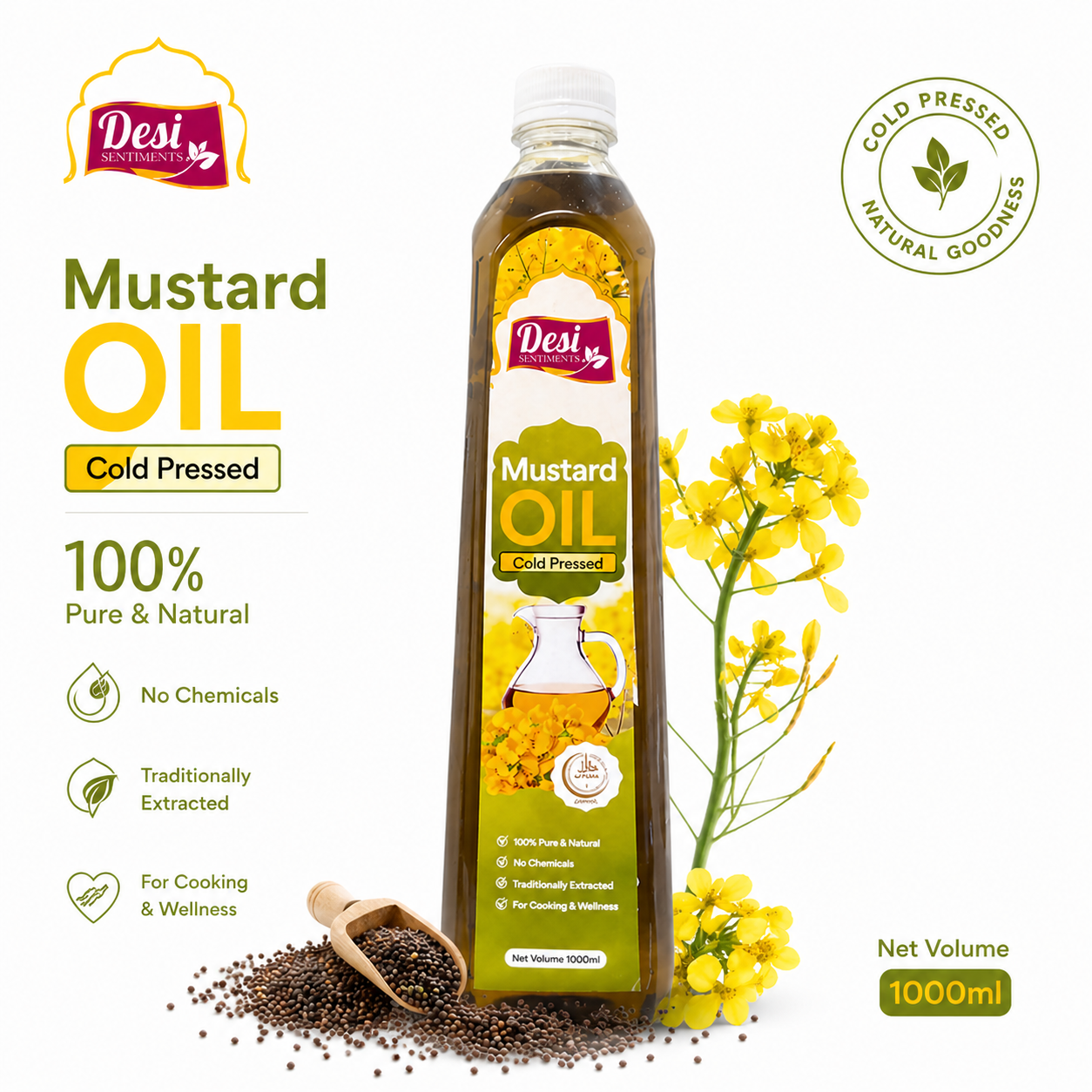 Mustard Oil  -  Cold Pressed